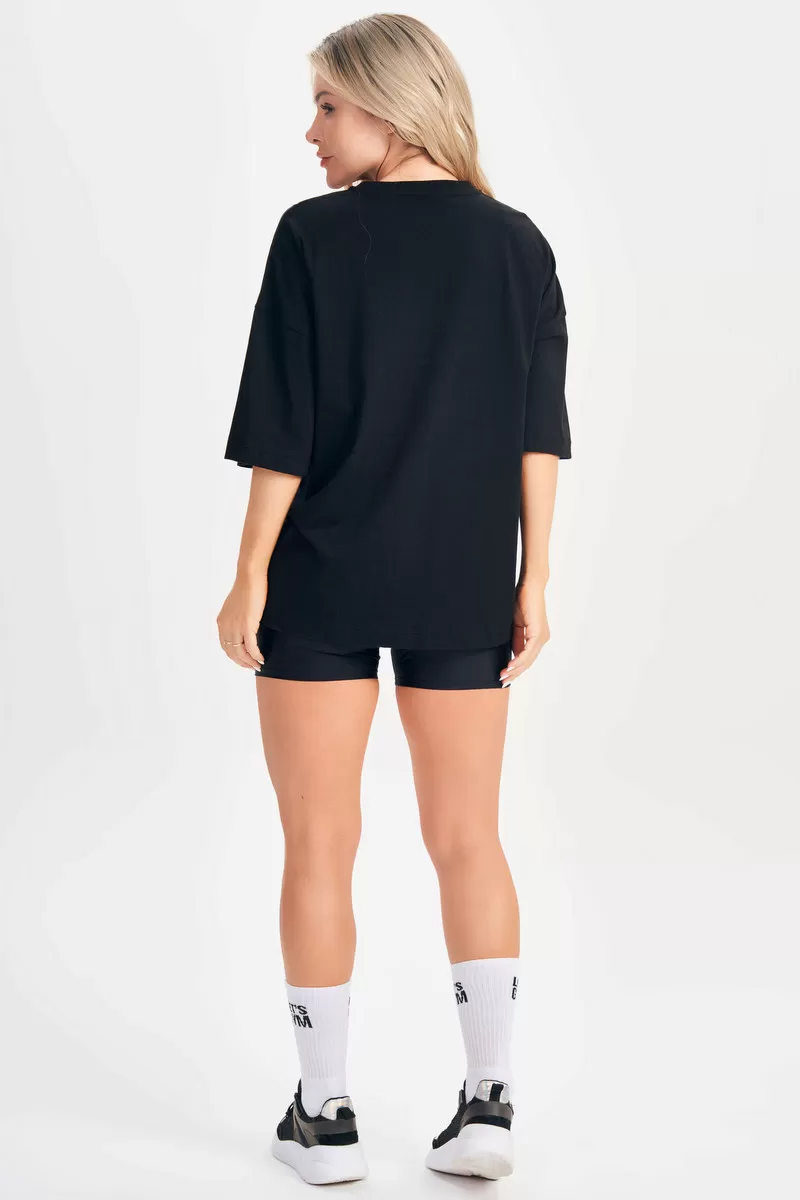 Lets Gym - Oversized T-Shirt Fit For All Black - 2694PT Lets Gym - Oversized T-Shirt Fit For All Black - 2694PT