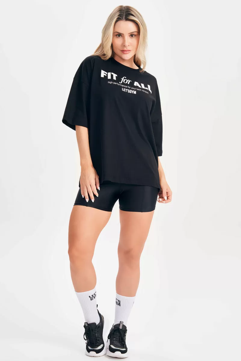 Lets Gym - Oversized T-Shirt Fit For All Black - 2694PT Lets Gym - Oversized T-Shirt Fit For All Black - 2694PT