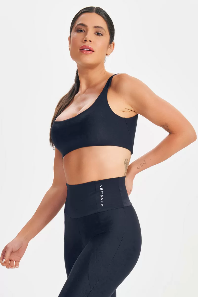 Lets Gym - Black Minimal Bold Top - 2572PT Lets Gym - Black Minimal Bold Top - 2572PT