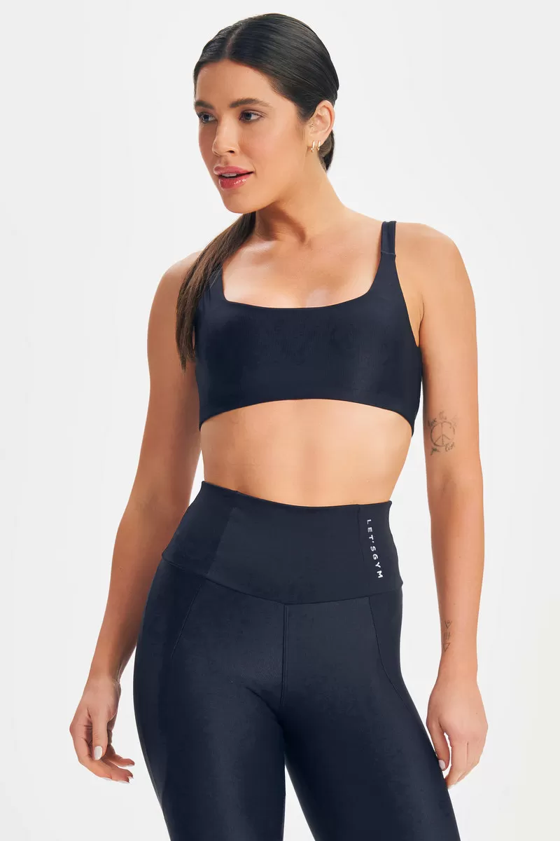 Lets Gym - Black Minimal Bold Top - 2572PT Lets Gym - Black Minimal Bold Top - 2572PT