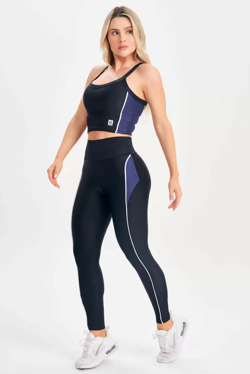 Lets Gym - Black Elemental Crop Top - 2682PT Lets Gym - Black Elemental Crop Top - 2682PT