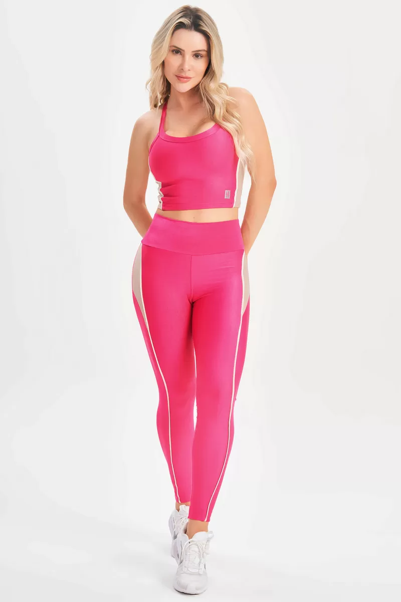 Lets Gym - Elemental Pink Crop Top - 2682RP Lets Gym - Elemental Pink Crop Top - 2682RP
