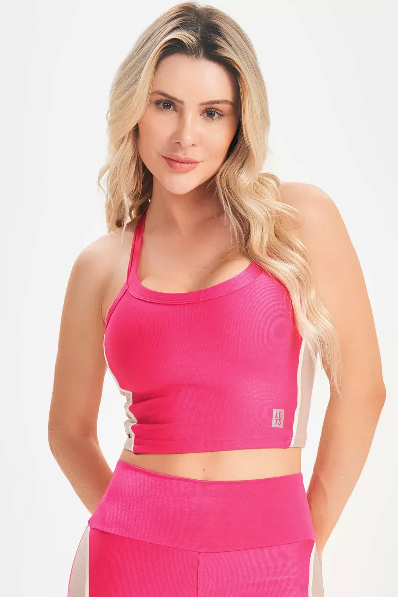 Lets Gym - Elemental Pink Crop Top - 2682RP Lets Gym - Elemental Pink Crop Top - 2682RP