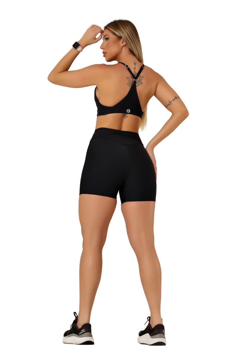 Garotafit - Black Fancy Shorts - SH545A Garotafit - Black Fancy Shorts - SH545A