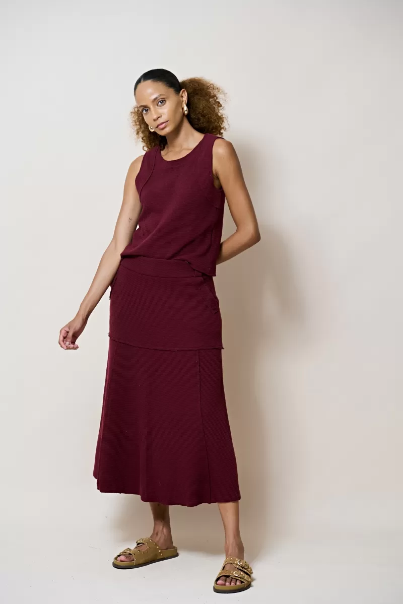 Hidrogênio - WINE THREAD MIDI SKIRT - 20377043 Hidrogênio - WINE THREAD MIDI SKIRT - 20377043