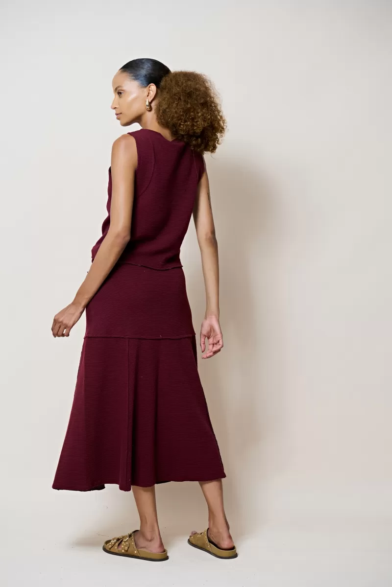Hidrogênio - WINE THREAD MIDI SKIRT - 20377043 Hidrogênio - WINE THREAD MIDI SKIRT - 20377043