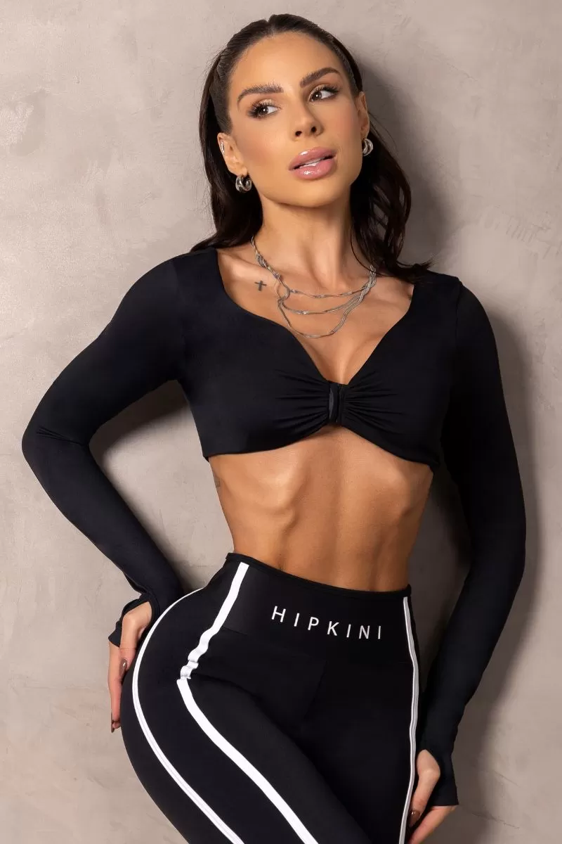 Hipkini - Cropped Summertime Black Long sleeve - 33330952