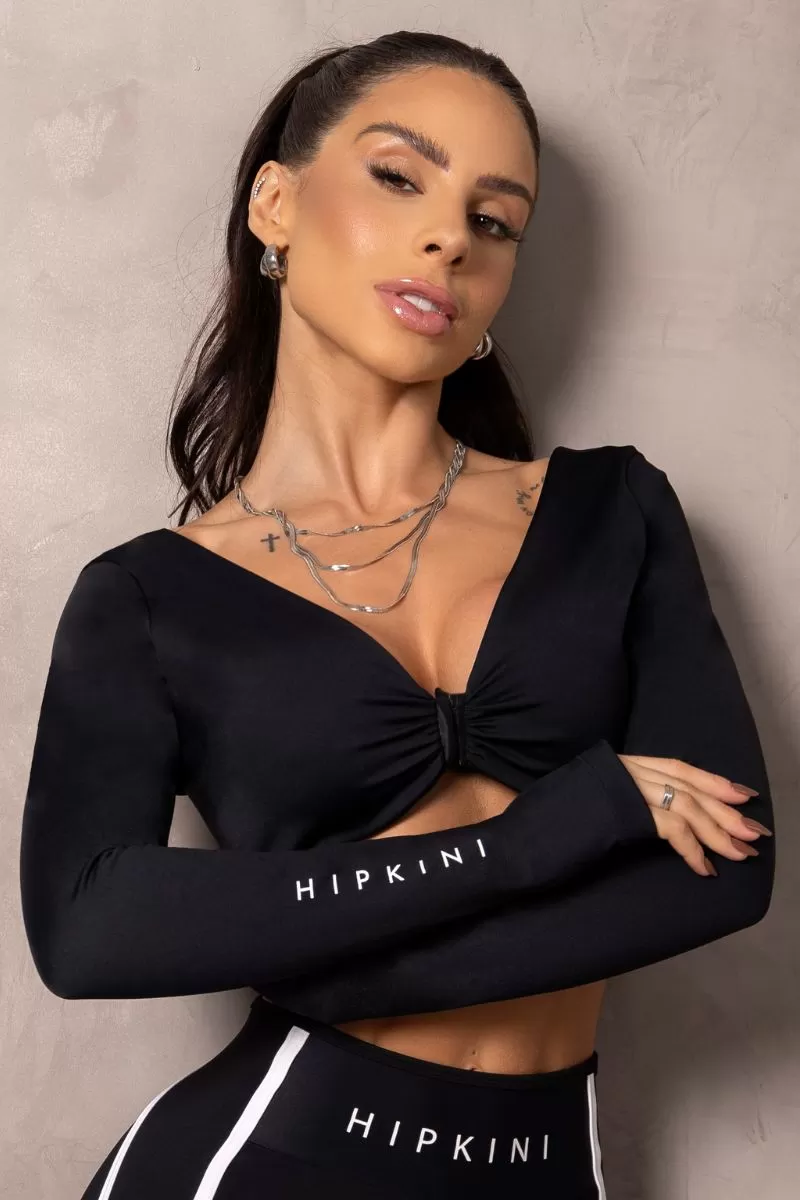 Hipkini - Cropped Summertime Black Long sleeve - 33330952