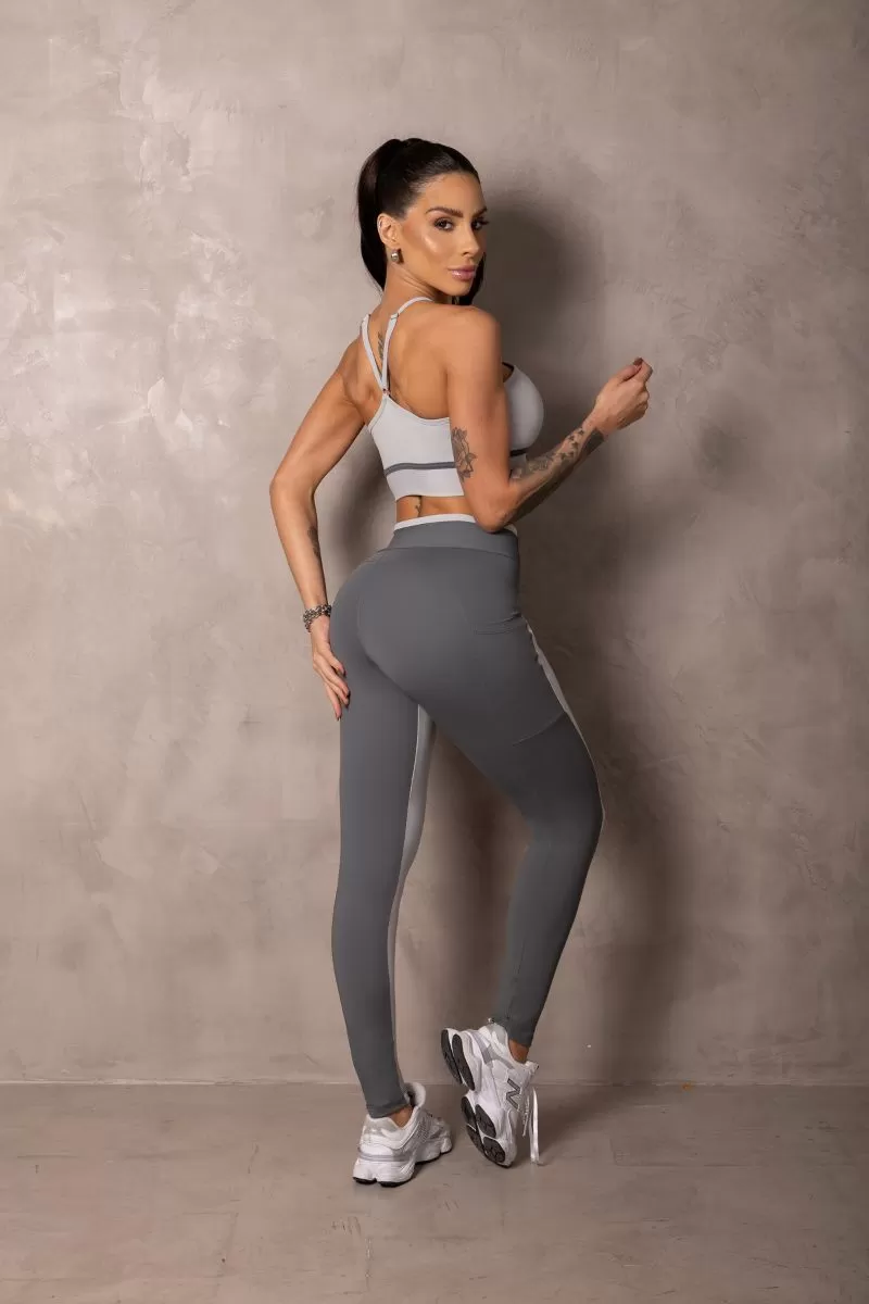 Hipkini - Summertime Grey Leggings with Cutouts - 33330956 Hipkini - Summertime Grey Leggings with Cutouts - 33330956