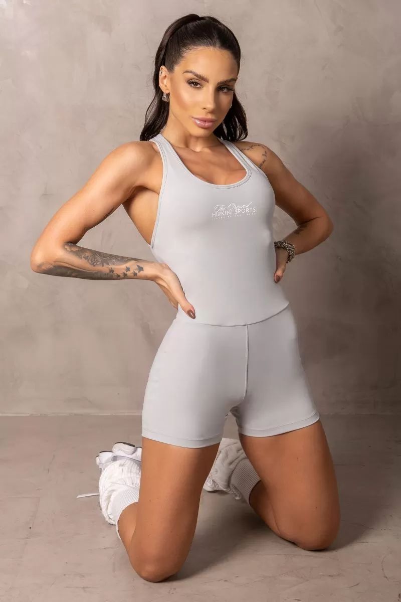 Hipkini - Summertime Grey Cross Strap Romper - 33330957