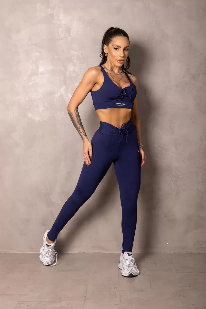 Hipkini - Navy Blue Summertime Leggings with Tie Waistband - 33330979 Hipkini - Navy Blue Summertime Leggings with Tie Waistband - 33330979