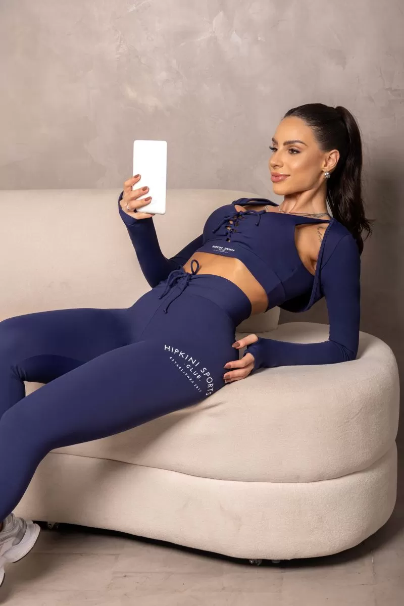 Hipkini - Navy Blue Summertime Leggings with Tie Waistband - 33330979 Hipkini - Navy Blue Summertime Leggings with Tie Waistband - 33330979