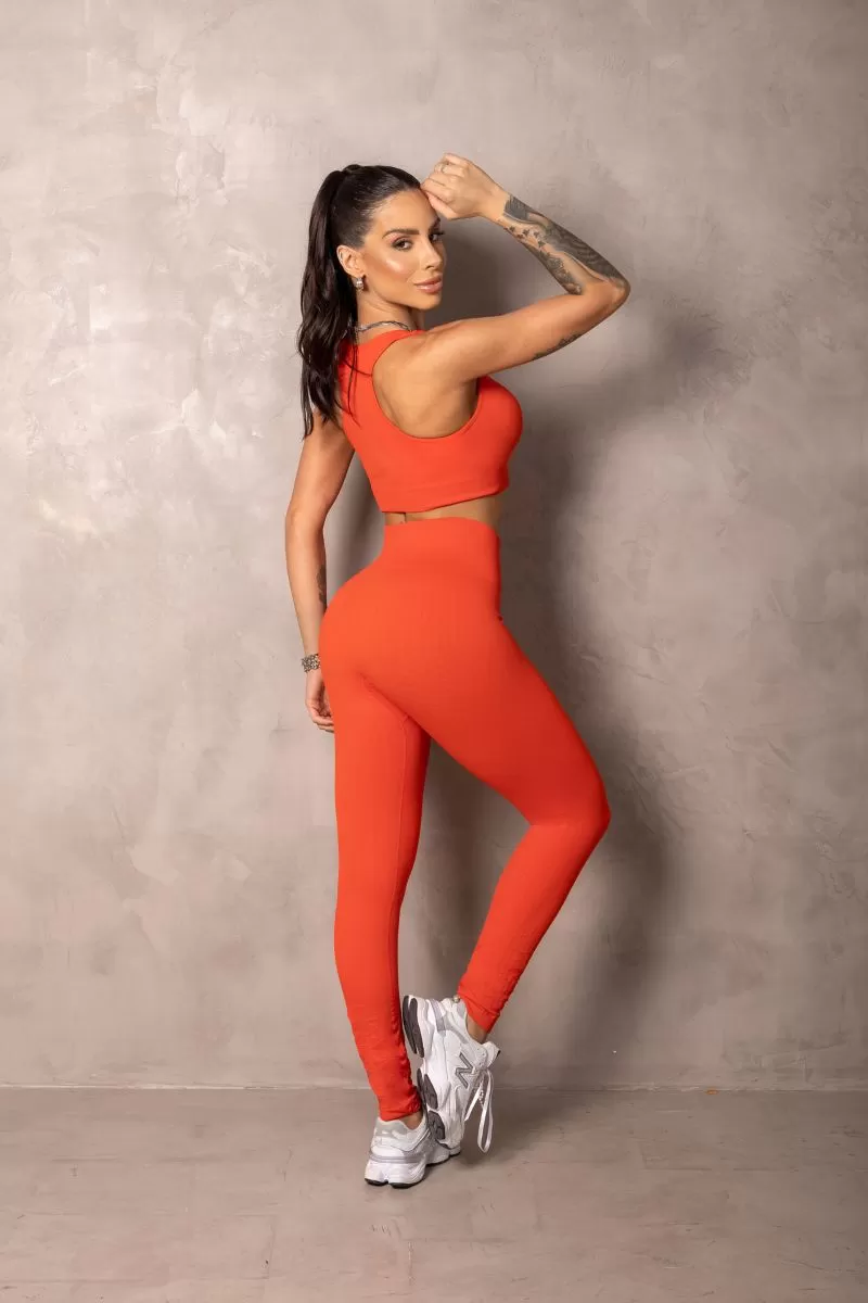 Hipkini - Summertime Seamless Brocade Acerola Legging - 33331177