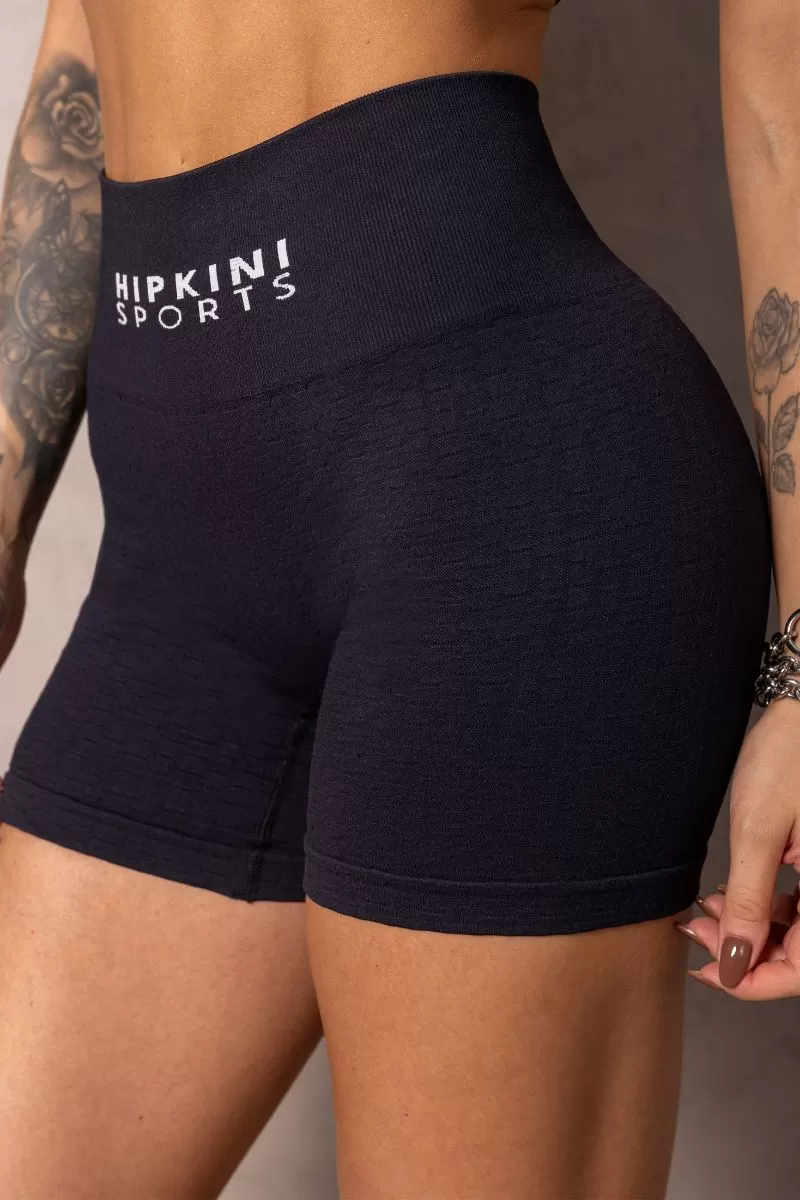 Hipkini - Summertime Brocade Seamless Shorts Black - 33331174