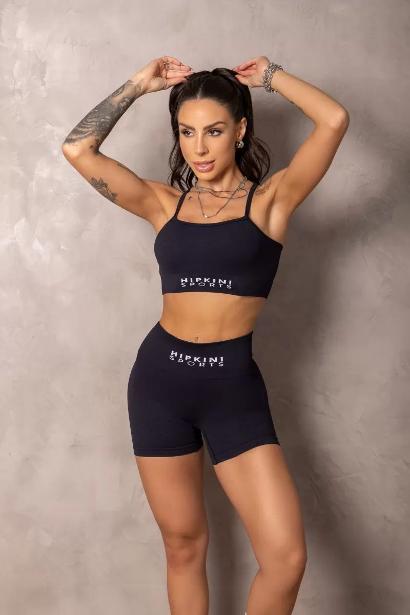 Hipkini - Summertime Brocade Seamless Shorts Black - 33331174
