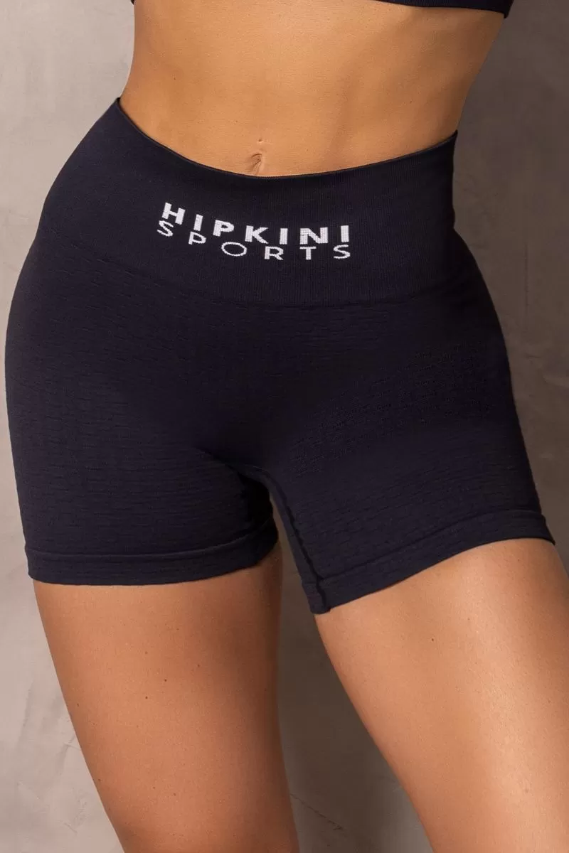 Hipkini - Summertime Brocade Seamless Shorts Black - 33331174