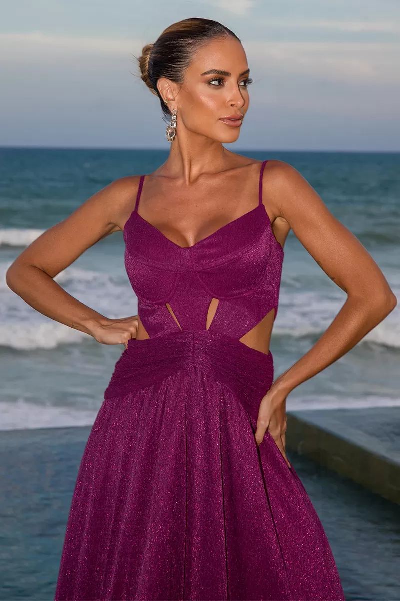 Dot Clothing - Long Dress Dot Clothing Mirabel Lurex Fuchsia - 2561FUCSIA Dot Clothing - Long Dress Dot Clothing Mirabel Lurex Fuchsia - 2561FUCSIA