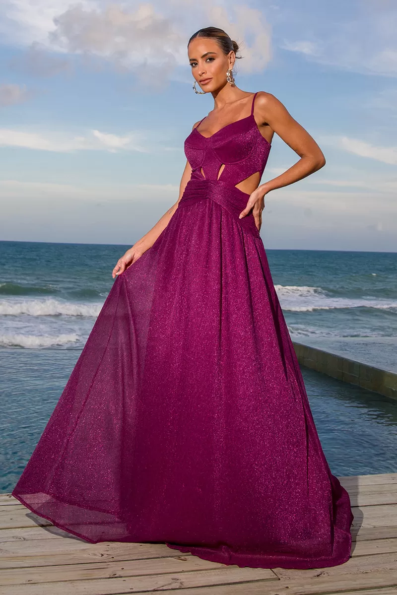 Dot Clothing - Long Dress Dot Clothing Mirabel Lurex Fuchsia - 2561FUCSIA Dot Clothing - Long Dress Dot Clothing Mirabel Lurex Fuchsia - 2561FUCSIA