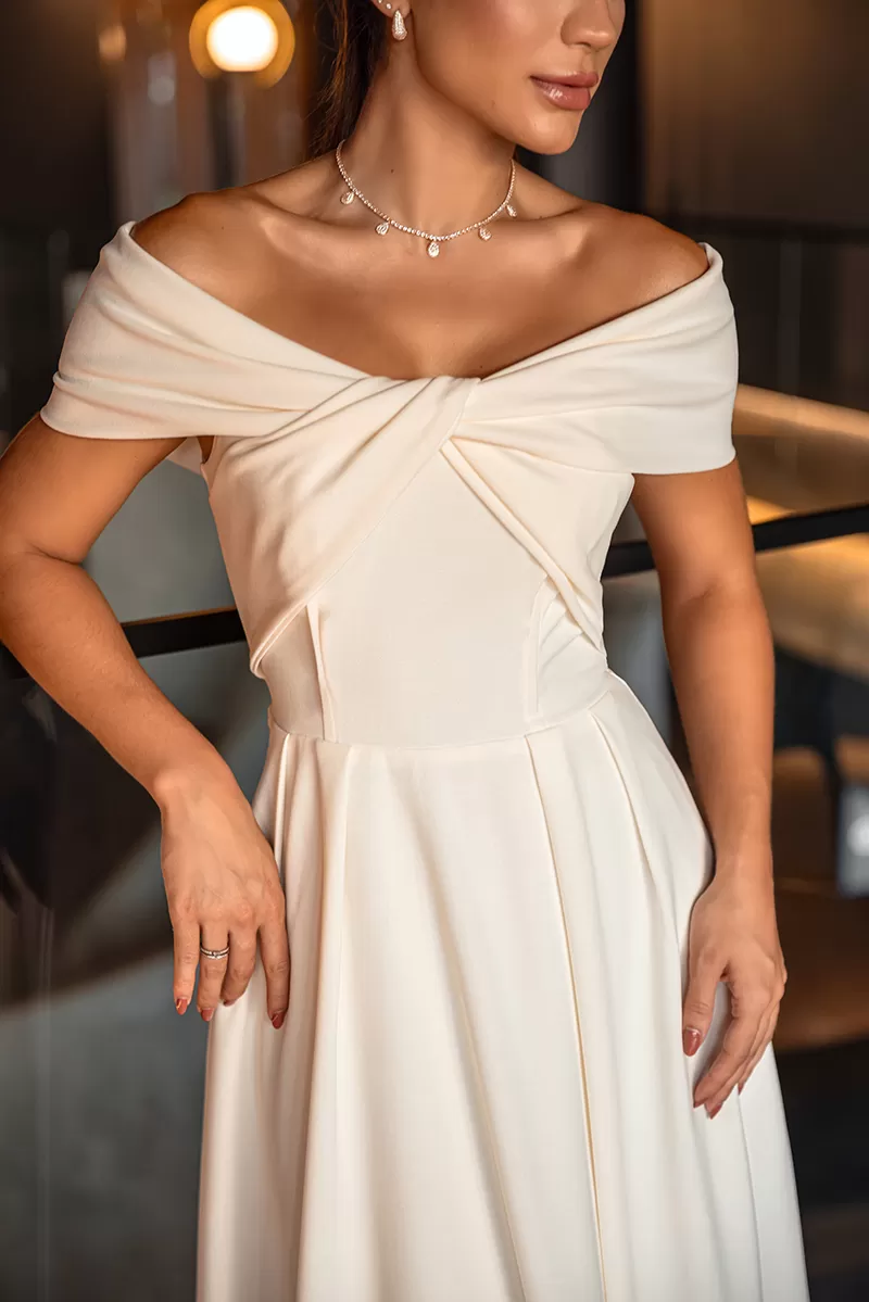 Dot Clothing - Dress Longuete Dot Clothing Cleo Shoulder to Shoulder Off White - 2644OFF Dot Clothing - Dress Longuete Dot Clothing Cleo Shoulder to Shoulder Off White - 2644OFF