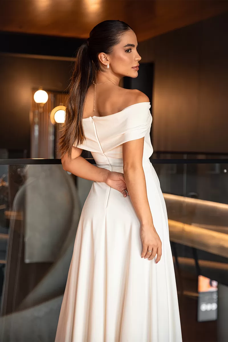 Dot Clothing - Dress Longuete Dot Clothing Cleo Shoulder to Shoulder Off White - 2644OFF Dot Clothing - Dress Longuete Dot Clothing Cleo Shoulder to Shoulder Off White - 2644OFF