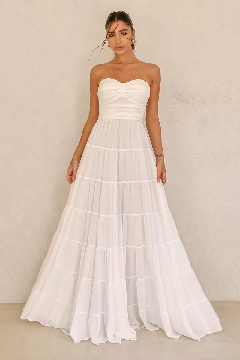Dot Clothing - Long Dress Dot Clothing Mira TQC Off White - 2620OFF Dot Clothing - Long Dress Dot Clothing Mira TQC Off White - 2620OFF