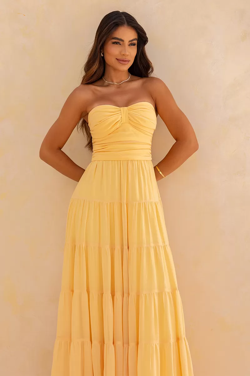 Dot Clothing - Dot Clothing Mira TQC Camomile Long Dress - 2620CAMOMILA Dot Clothing - Dot Clothing Mira TQC Camomile Long Dress - 2620CAMOMILA