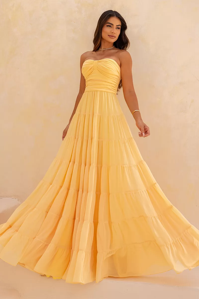 Dot Clothing - Dot Clothing Mira TQC Camomile Long Dress - 2620CAMOMILA Dot Clothing - Dot Clothing Mira TQC Camomile Long Dress - 2620CAMOMILA