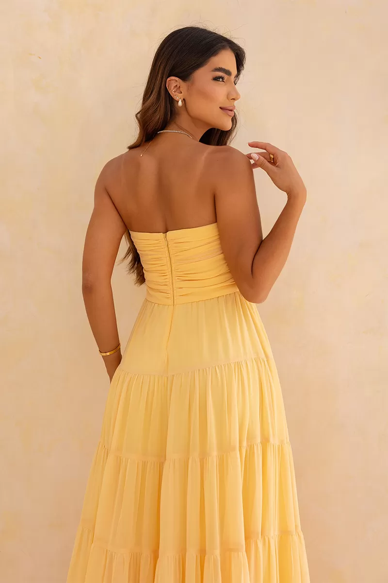 Dot Clothing - Dot Clothing Mira TQC Camomile Long Dress - 2620CAMOMILA Dot Clothing - Dot Clothing Mira TQC Camomile Long Dress - 2620CAMOMILA