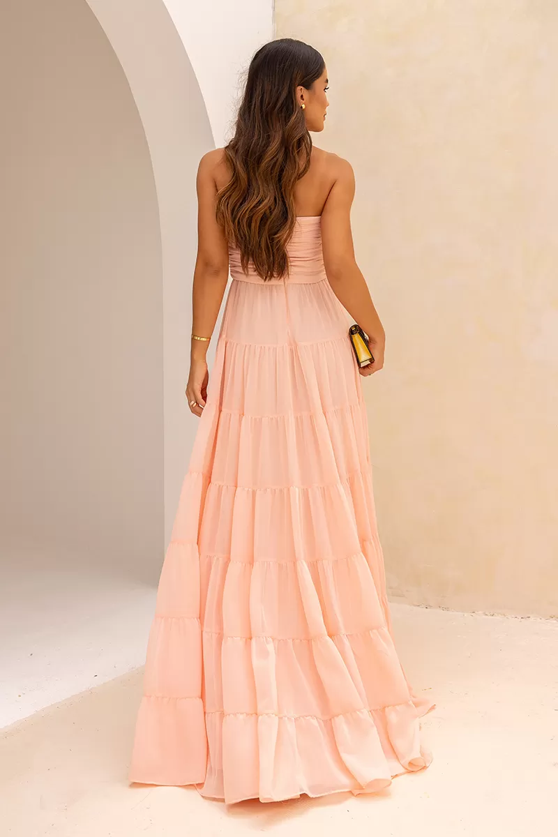 Dot Clothing - Dot Clothing Mira TQC Light Pink Long Dress - 2620ROSA Dot Clothing - Dot Clothing Mira TQC Light Pink Long Dress - 2620ROSA
