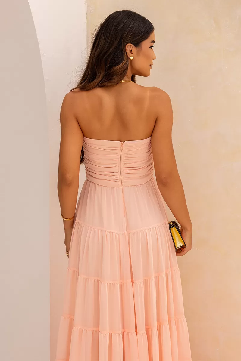Dot Clothing - Dot Clothing Mira TQC Light Pink Long Dress - 2620ROSA Dot Clothing - Dot Clothing Mira TQC Light Pink Long Dress - 2620ROSA