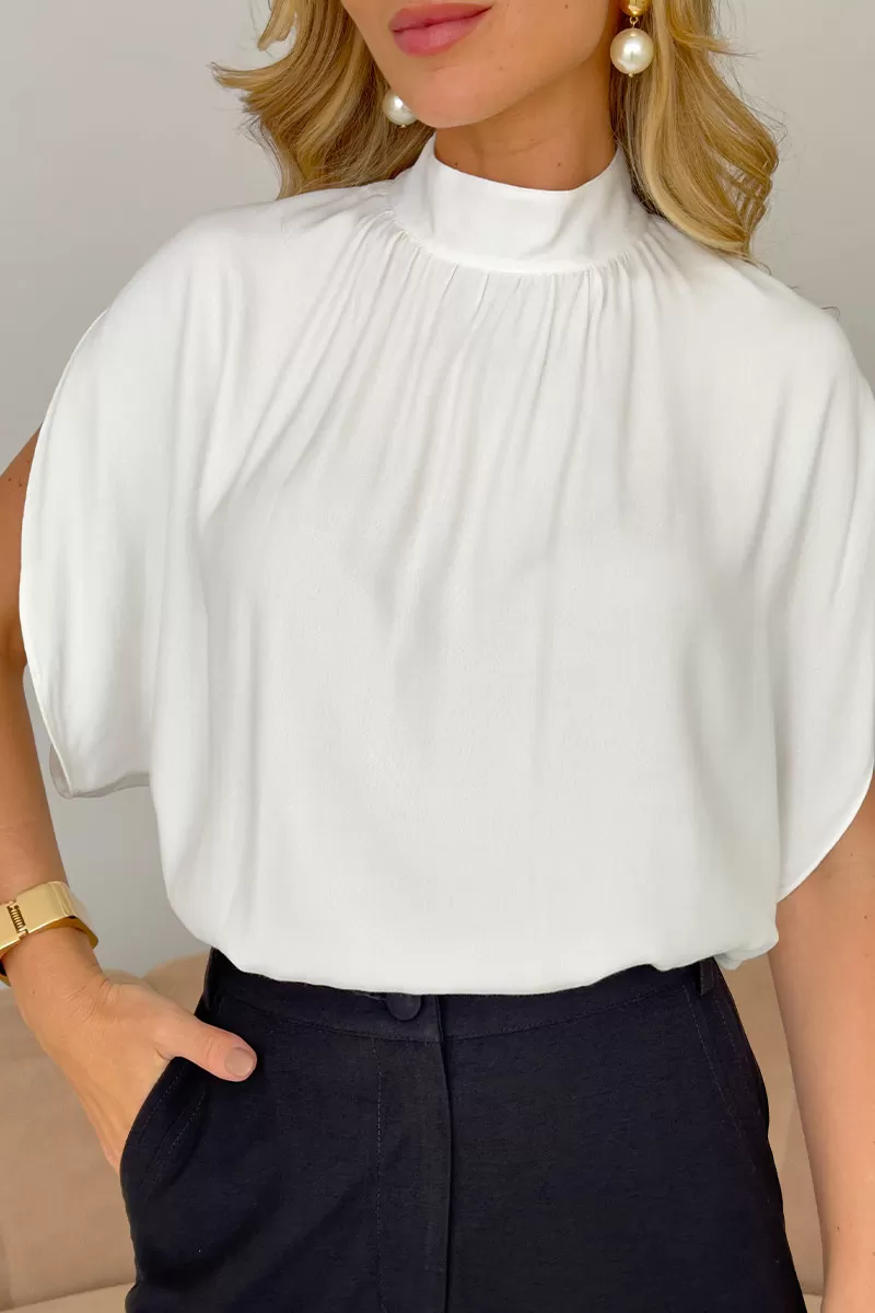 Miss Misses - Paola Crepe Off-White Shirt - 54496030 Miss Misses - Paola Crepe Off-White Shirt - 54496030