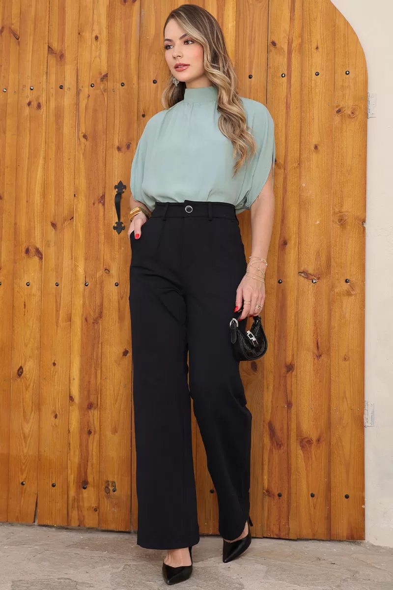 Miss Misses - Paola Green Crepe Shirt - 54496023 Miss Misses - Paola Green Crepe Shirt - 54496023