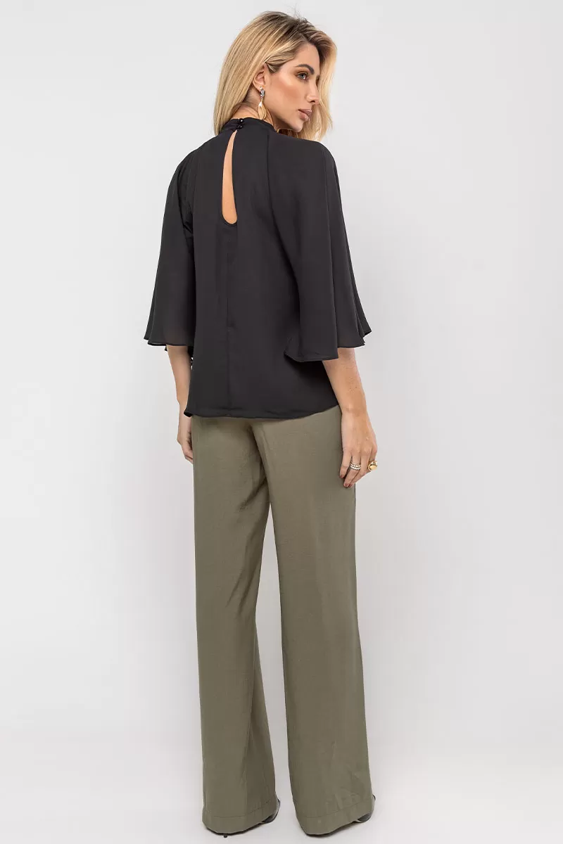 Miss Misses - Crepe Vanda Shirt Overlay with Black Button - 54516001 Miss Misses - Crepe Vanda Shirt Overlay with Black Button - 54516001
