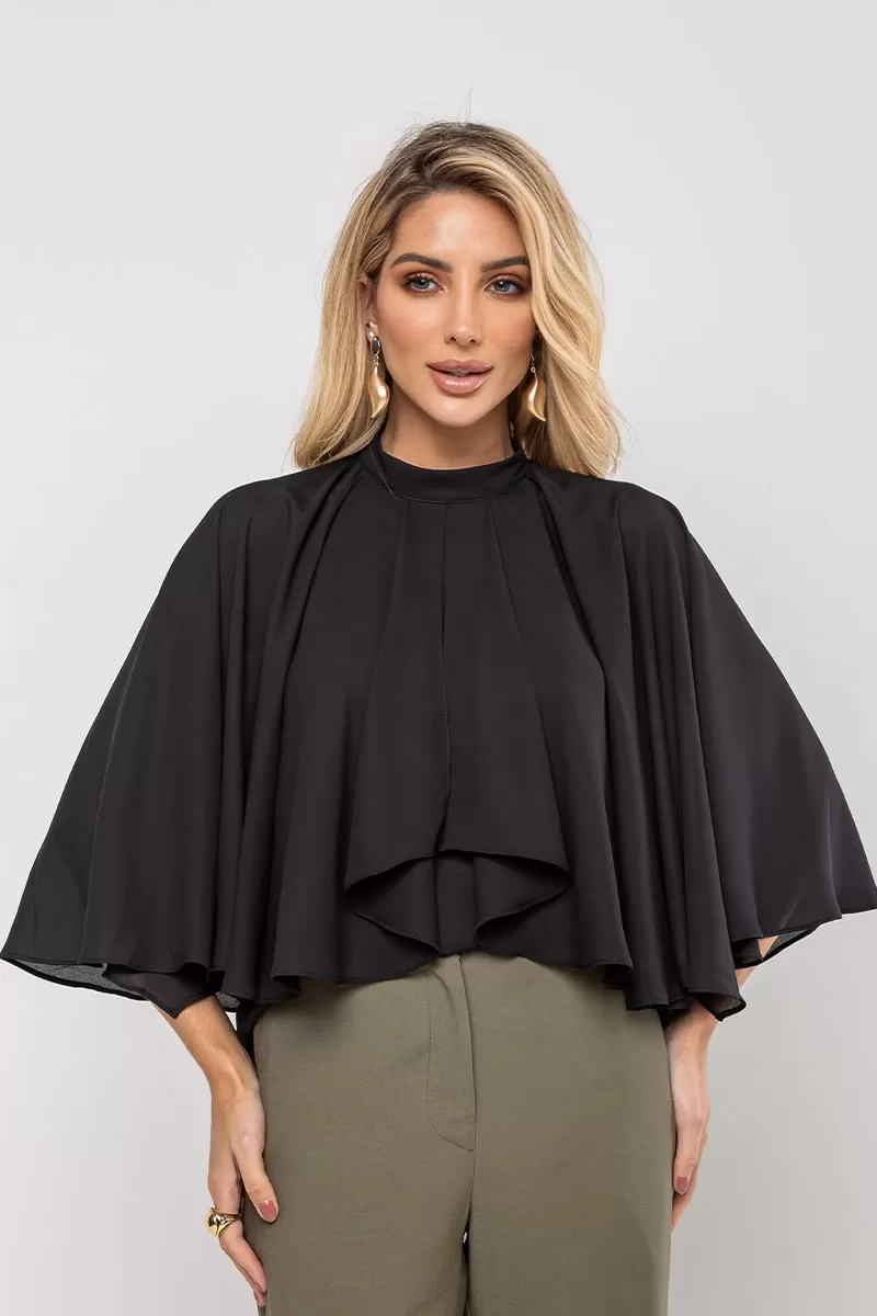 Miss Misses - Crepe Vanda Shirt Overlay with Black Button - 54516001 Miss Misses - Crepe Vanda Shirt Overlay with Black Button - 54516001
