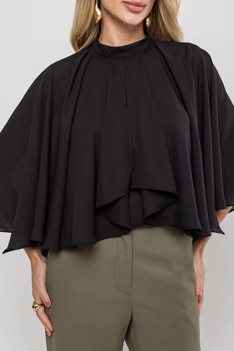 Miss Misses - Crepe Vanda Shirt Overlay with Black Button - 54516001 Miss Misses - Crepe Vanda Shirt Overlay with Black Button - 54516001