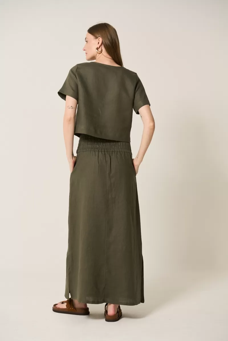 Hidrogênio - LONG STRAIGHT SKIRT WITH MILITARY SLIT - 20299005 Hidrogênio - LONG STRAIGHT SKIRT WITH MILITARY SLIT - 20299005