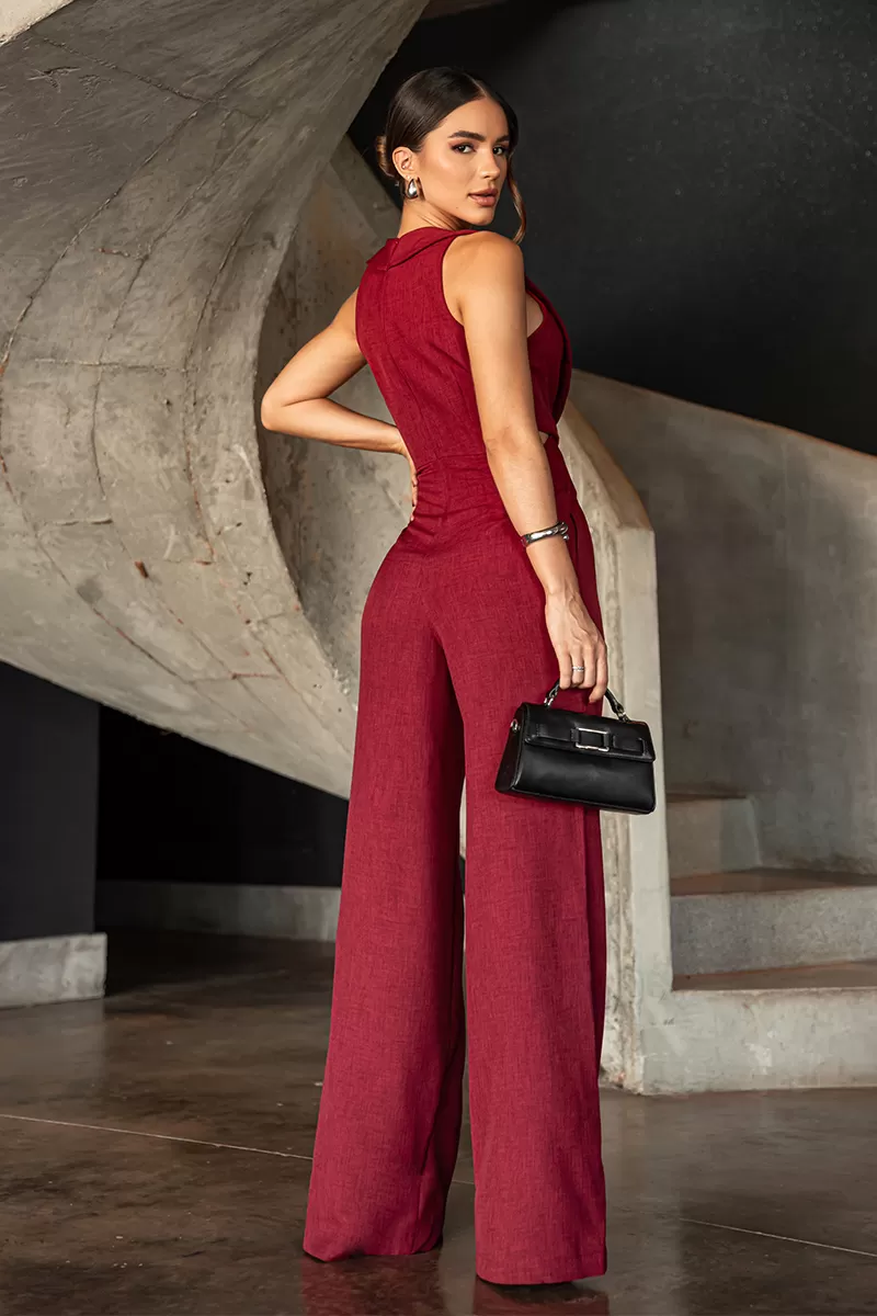 Dot Clothing - Dot Clothing Detroit Marsala Cross Jumpsuit - 2638MARSALA Dot Clothing - Dot Clothing Detroit Marsala Cross Jumpsuit - 2638MARSALA