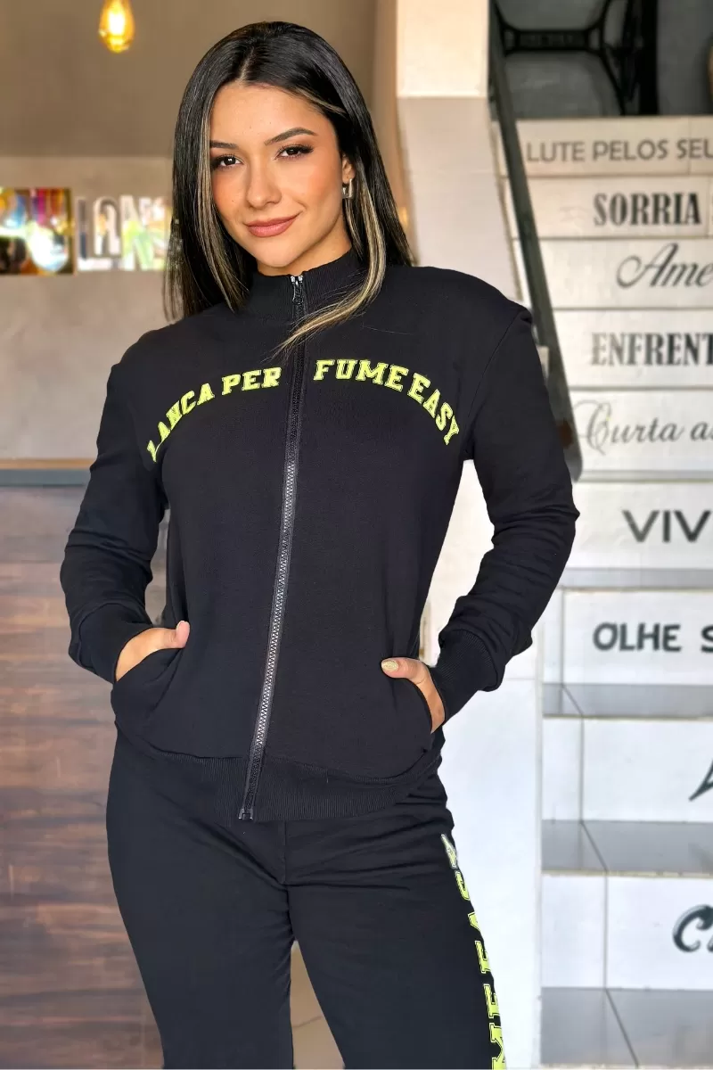 LANÇA PERFUME - Zippered Jacket With Long Sleeve Name Launches Perfume - 1004 LANÇA PERFUME - Zippered Jacket With Long Sleeve Name Launches Perfume - 1004