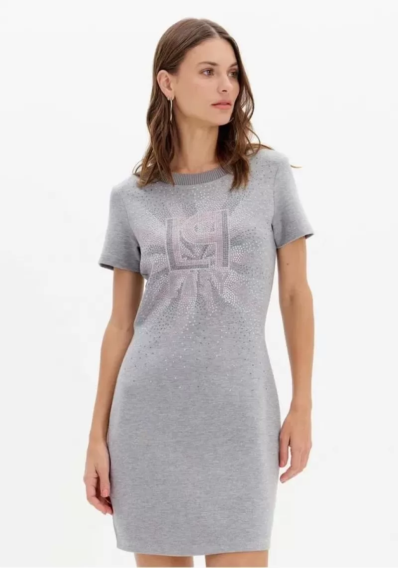 LANÇA PERFUME - Short Dress Short Sleeves With Glitter Appliques Lança Perfume - 0184