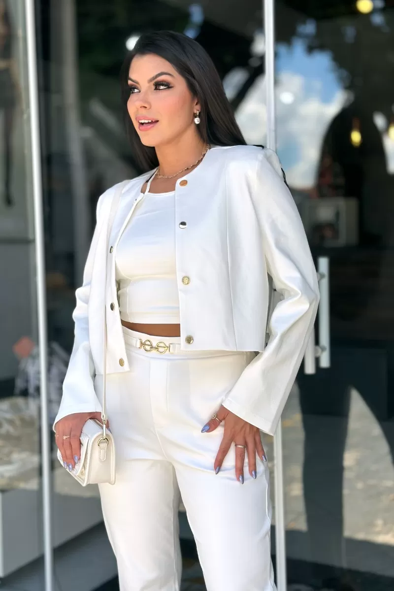 LANÇA PERFUME - Short Jacket With Buttons And Long Sleeves Lança Perfume - 0325 LANÇA PERFUME - Short Jacket With Buttons And Long Sleeves Lança Perfume - 0325