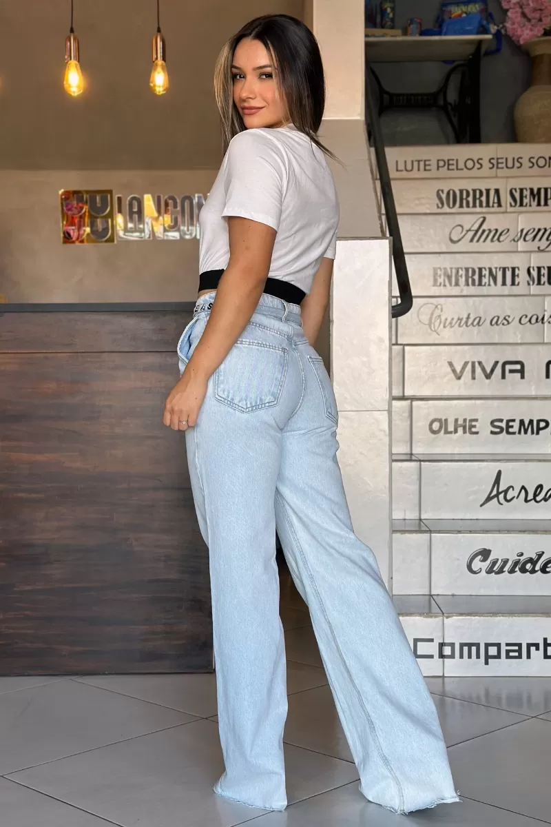 LANÇA PERFUME - Full Length Jeans With Super High Waist And Belt Launches Perfume - 8231 LANÇA PERFUME - Full Length Jeans With Super High Waist And Belt Launches Perfume - 8231