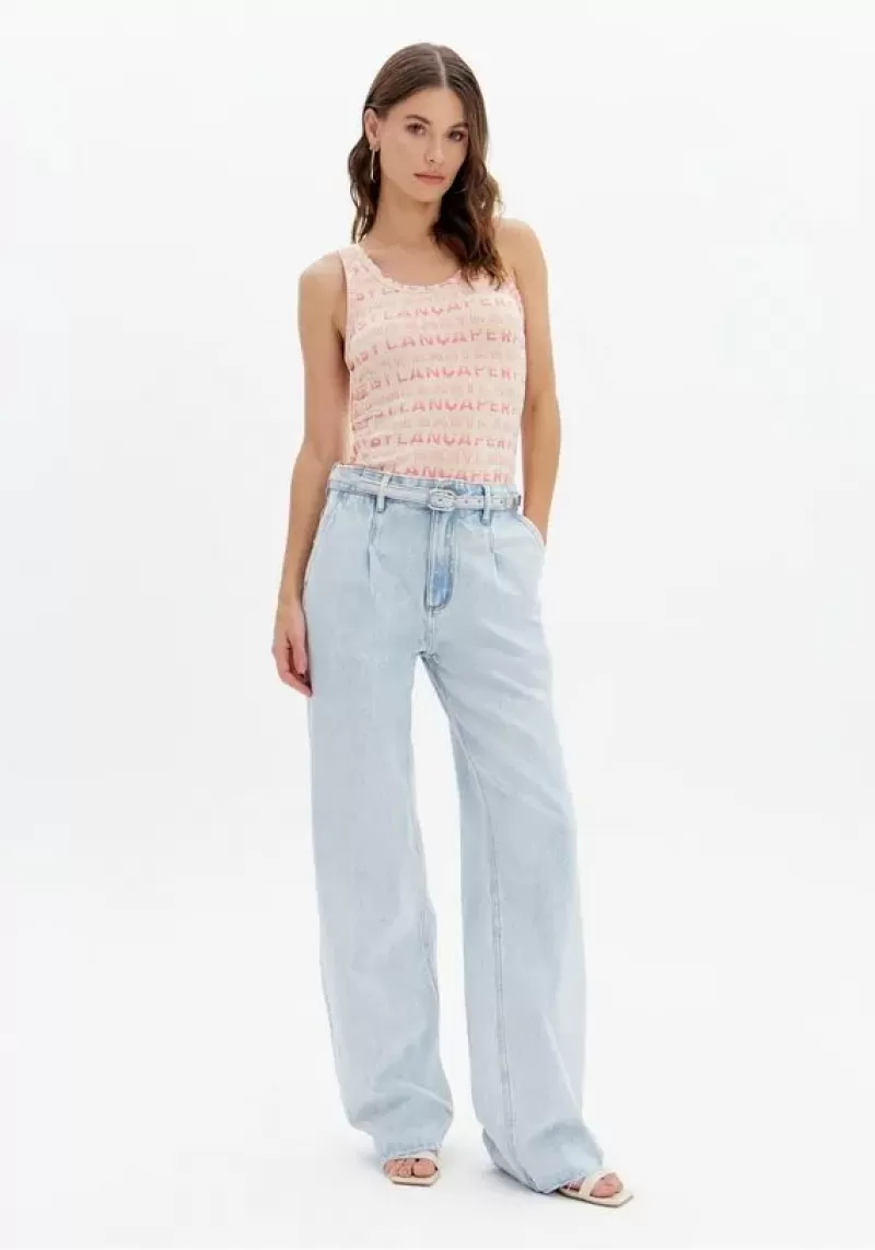 LANÇA PERFUME - Full Length Jeans With Super High Waist And Belt Launches Perfume - 8231 LANÇA PERFUME - Full Length Jeans With Super High Waist And Belt Launches Perfume - 8231