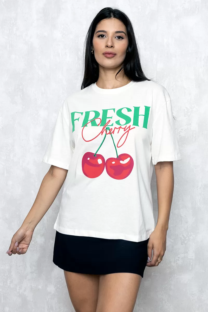 Dress Us - Echanté Fresh Cherry Printed T-Shirt - D0009 Dress Us - Echanté Fresh Cherry Printed T-Shirt - D0009