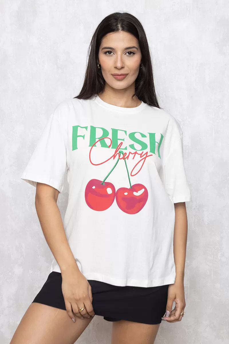 Dress Us - Echanté Fresh Cherry Printed T-Shirt - D0009 Dress Us - Echanté Fresh Cherry Printed T-Shirt - D0009
