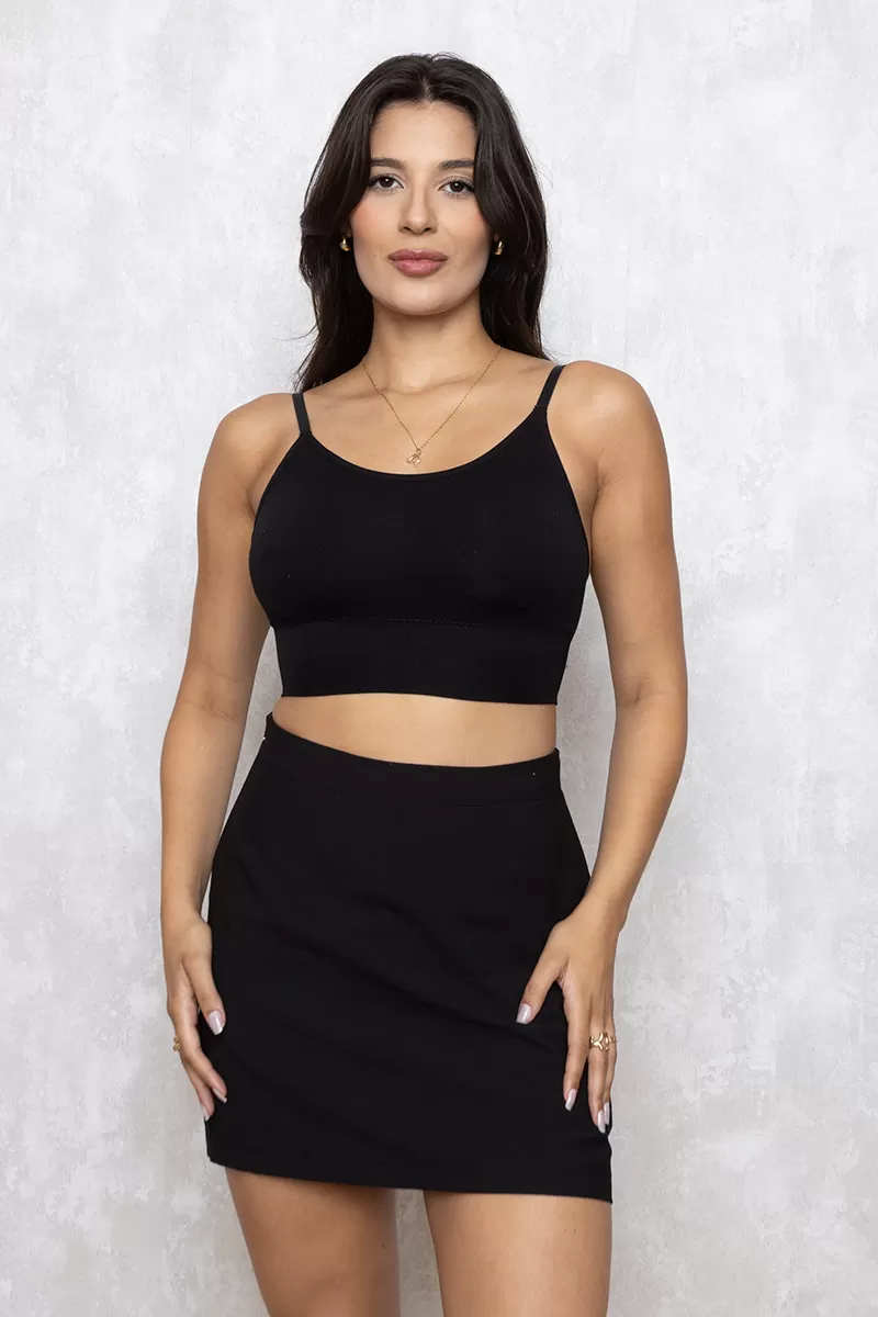 Dress Us - Black Thin Strap Crop Top - 160004PRETO Dress Us - Black Thin Strap Crop Top - 160004PRETO