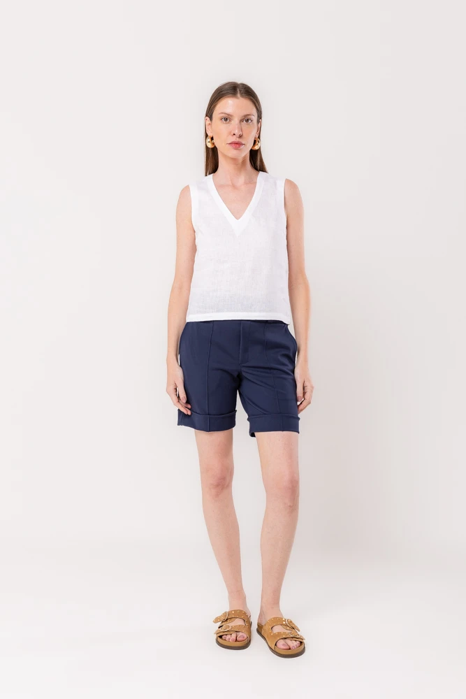 Hidrogênio - TAILORED BERMUDA SHORTS WITH POCKET AND NAVY LAPEL - 20287004 Hidrogênio - TAILORED BERMUDA SHORTS WITH POCKET AND NAVY LAPEL - 20287004