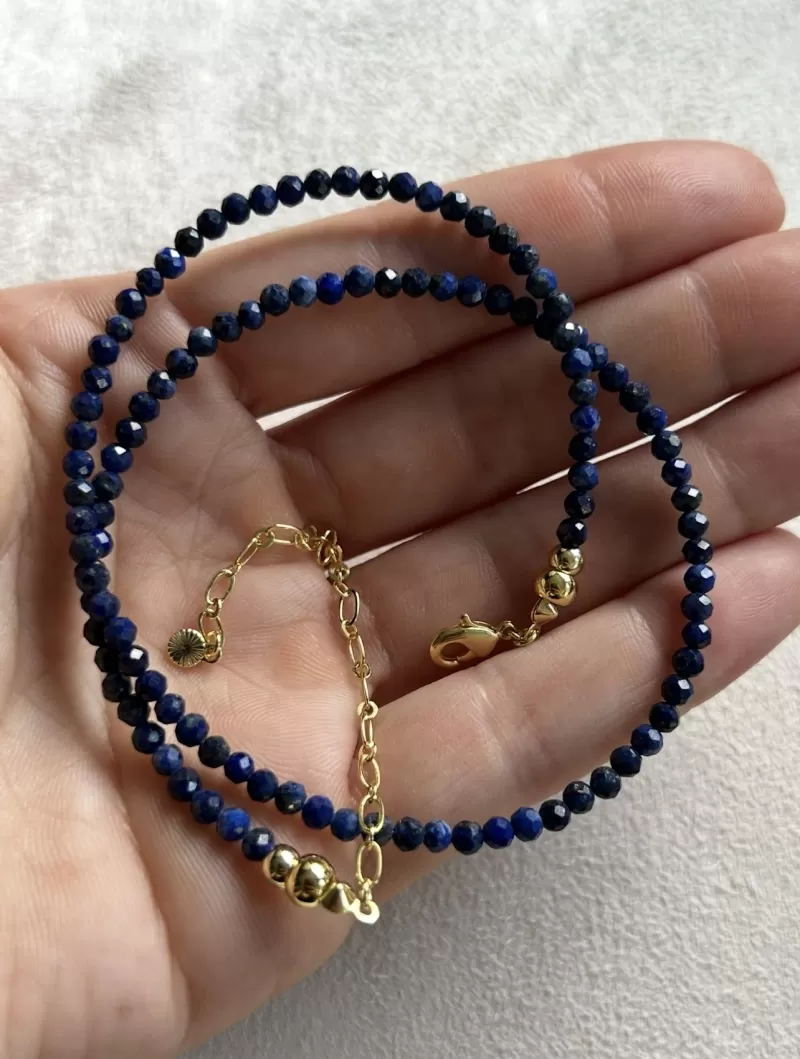 Mikabe - Colar Pedra Lapis Lazuli 3mm - MK2022 Mikabe - Colar Pedra Lapis Lazuli 3mm - MK2022
