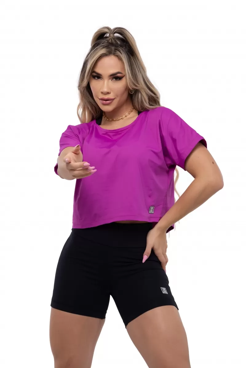 Elastic Power Trincks - Purple Polyamide Cropped Top - 