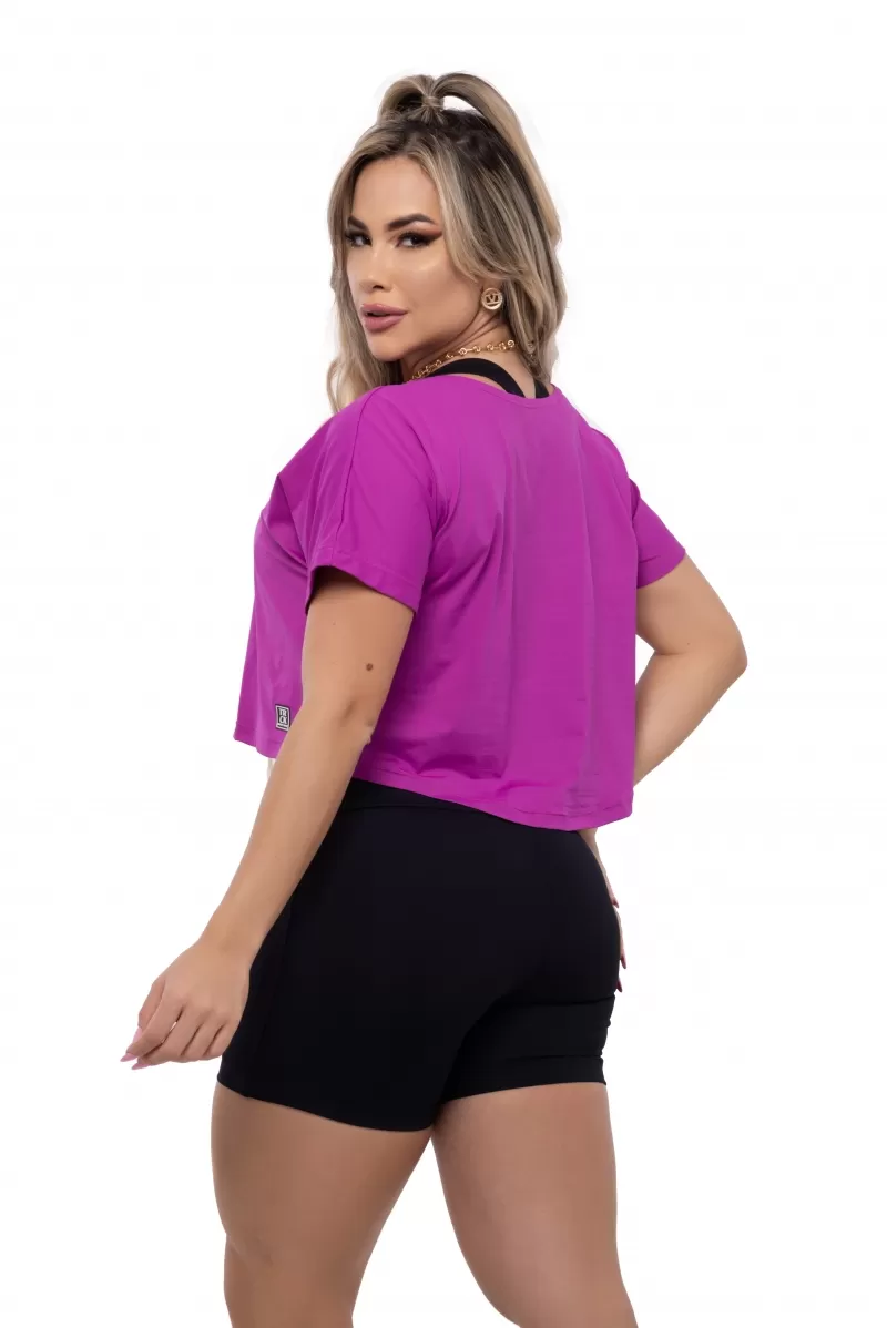 Elastic Power Trincks - Purple Polyamide Cropped Top - Elastic Power Trincks - Purple Polyamide Cropped Top -