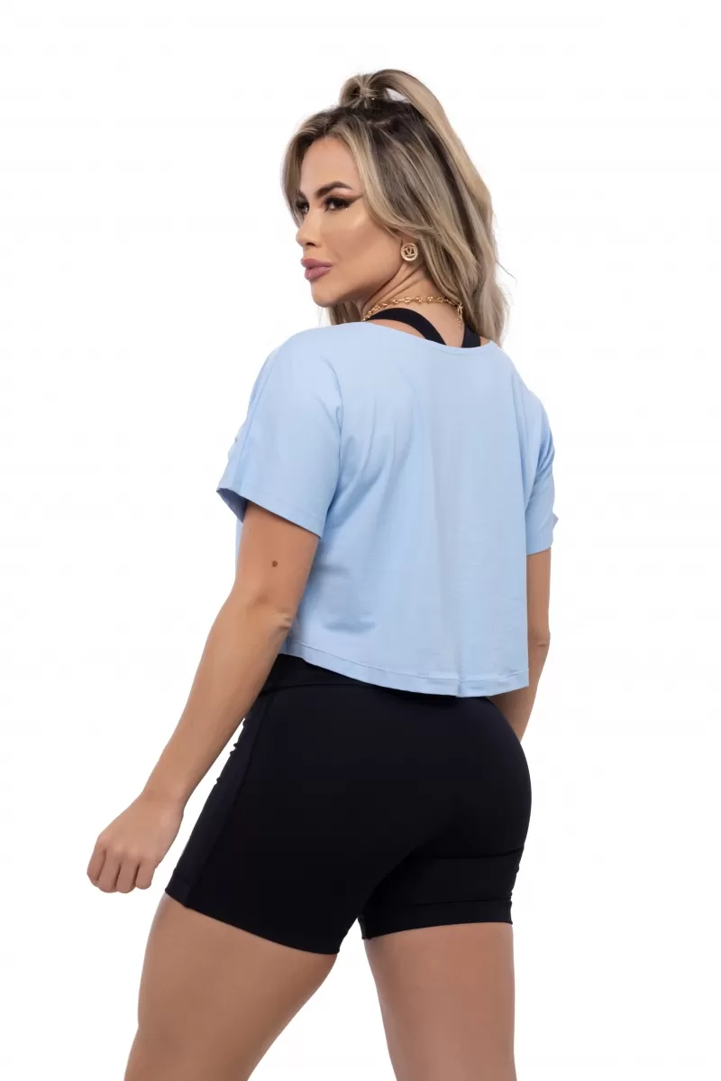 Elastic Power Trincks - Blue Polyamide Cropped Top - Elastic Power Trincks - Blue Polyamide Cropped Top -